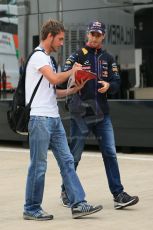World © Octane Photographic Ltd. Saturday 5th July 2014. British GP, Silverstone, UK. - Formula 1 Podium. Infiniti Red Bull Racing RB10 – Daniel Ricciardo. Digital Ref: 1025LB1D0585