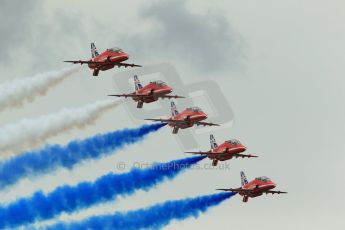 World © Octane Photographic Ltd. Saturday 5th July 2014. British GP, Silverstone, UK. - Formula 1 Paddock. Royal Air Force Red Arrows. Digital Ref: 1025LB1D0949