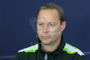 World © Octane Photographic Ltd. Friday 4th July 2014. FIA F1 Press Conference, Silverstone, UK. Caterham F1 Team Head of Track Operations – Gerry Hughes. Digital Ref: 1015LB1D8542