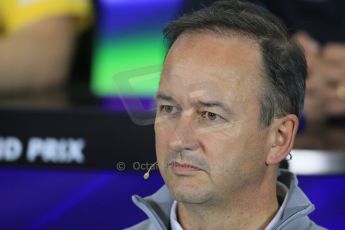 World © Octane Photographic Ltd. Friday 4th July 2014. FIA F1 Press Conference, Silverstone, UK. McLaren Mercedes Managing Director – Jonathan Neale. Digital Ref: 1015LB1D8546