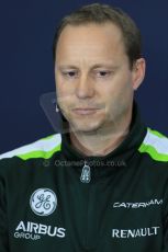 World © Octane Photographic Ltd. Friday 4th July 2014. FIA F1 Press Conference, Silverstone, UK. Caterham F1 Team Head of Track Operations – Gerry Hughes. Digital Ref: 1015LB1D8553