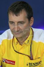 World © Octane Photographic Ltd. Friday 4th July 2014. FIA F1 Press Conference, Silverstone, UK. Renault Sport F1 Deputy Managing Director (Technical) - Rob White. Digital Ref: 1015LB1D8557