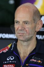 World © Octane Photographic Ltd. Friday 4th July 2014. FIA F1 Press Conference, Silverstone, UK. Infiniti Red Bull Racing – Adrian Newey. Digital Ref: 1015LB1D8569