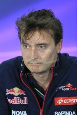 World © Octane Photographic Ltd. Friday 4th July 2014. FIA F1 Press Conference, Silverstone, UK. Scuderia Toro Rosso Technical Director – James Key. Digital Ref: 1015LB1D8595