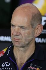 World © Octane Photographic Ltd. Friday 4th July 2014. FIA F1 Press Conference, Silverstone, UK. Infiniti Red Bull Racing – Adrian Newey. Digital Ref: 1015LB1D8607