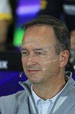 World © Octane Photographic Ltd. Friday 4th July 2014. FIA F1 Press Conference, Silverstone, UK. McLaren Mercedes Managing Director – Jonathan Neale. Digital Ref: 1015LB1D8633