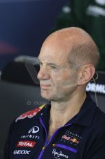 World © Octane Photographic Ltd. Friday 4th July 2014. FIA F1 Press Conference, Silverstone, UK. Infiniti Red Bull Racing – Adrian Newey. Digital Ref: 1015LB1D8664