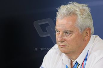 World © Octane Photographic Ltd. Friday 4th July 2014. FIA F1 Press Conference, Silverstone, UK. Williams Martini Racing Chief Technical Officer – Pat Symonds. Digital Ref: 1015LB1D8668