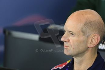 World © Octane Photographic Ltd. Friday 4th July 2014. FIA F1 Press Conference, Silverstone, UK. Infiniti Red Bull Racing – Adrian Newey. Digital Ref: 1015LB1D8670