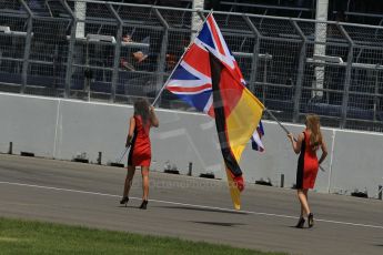 World © Octane Photographic Ltd. Sunday 8th June 2014. Canada - Circuit Gilles Villeneuve, Montreal. Formula 1 Driver Parade. Grid Girls. Digital Ref: 0988LB1D0244