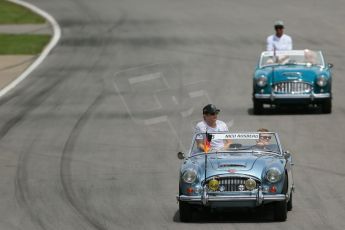 World © Octane Photographic Ltd. Sunday 8th June 2014. Canada - Circuit Gilles Villeneuve, Montreal. Formula 1 Driver Parade. Mercedes AMG Petronas F1 W05 Hybrid - Nico Rosberg Followed by team mate Lewis Hamilton. Digital Ref: 0988LB1D7840