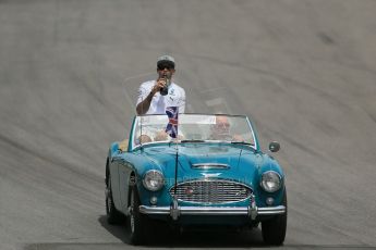 World © Octane Photographic Ltd. Sunday 8th June 2014. Canada - Circuit Gilles Villeneuve, Montreal. Formula 1 Driver Parade. Mercedes AMG Petronas F1 W05 Hybrid – Lewis Hamilton. Digital Ref: 0988LB1D7849