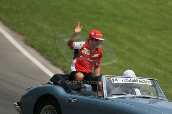 World © Octane Photographic Ltd. Sunday 8th June 2014. Canada - Circuit Gilles Villeneuve, Montreal. Formula 1 Driver Parade. Scuderia Ferrari F14T - Fernando Alonso. Digital Ref: 0988LB1D7890