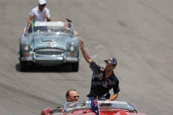 World © Octane Photographic Ltd. Sunday 8th June 2014. Canada - Circuit Gilles Villeneuve, Montreal. Formula 1 Driver Parade. Infiniti Red Bull Racing RB10 – Daniel Ricciardo. Digital Ref: 0988LB1D7980