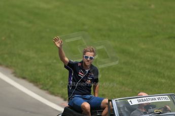World © Octane Photographic Ltd. Sunday 8th June 2014. Canada - Circuit Gilles Villeneuve, Montreal. Formula 1 Driver Parade. Infiniti Red Bull Racing RB10 - Sebastian Vettel. Digital Ref: 0988LB1D8016