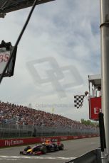 World © Octane Photographic Ltd. Sunday 8th June 2014. Canada - Circuit Gilles Villeneuve, Montreal. Formula 1 Podium. Infiniti Red Bull Racing RB10 - Sebastian Vettel. Digital Ref: 0987LB1D0650