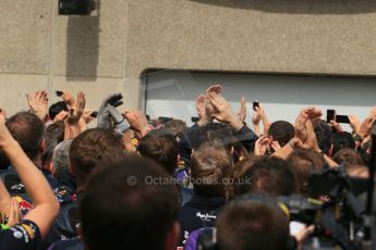 World © Octane Photographic Ltd. Sunday 8th June 2014. Canada - Circuit Gilles Villeneuve, Montreal. Formula 1 Podium. Infiniti Red Bull Racing RB10 Racing team. Digital Ref: 0987LB1D8636