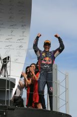World © Octane Photographic Ltd. Sunday 8th June 2014. Canada - Circuit Gilles Villeneuve, Montreal. Formula 1 Podium. Infiniti Red Bull Racing RB10 – Daniel Ricciardo. Digital Ref: 0987LB1D8653