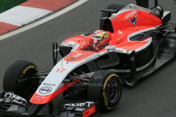 World © Octane Photographic Ltd. Friday 6th June 2014. Canada - Circuit Gilles Villeneuve, Montreal. Formula 1 Practice 1. Marussia F1 Team MR03 - Jules Bianchi. Digital Ref: 0978LB1D2397