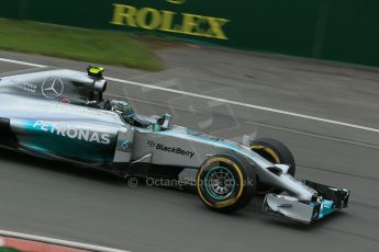 World © Octane Photographic Ltd. Friday 6th June 2014. Canada - Circuit Gilles Villeneuve, Montreal. Formula 1 Practice 1. Mercedes AMG Petronas F1 W05 Hybrid - Nico Rosberg. Digital Ref: 0978LB1D2528