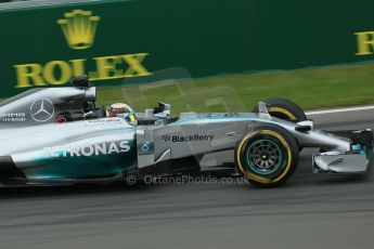 World © Octane Photographic Ltd. Friday 6th June 2014. Canada - Circuit Gilles Villeneuve, Montreal. Formula 1 Practice 1. Mercedes AMG Petronas F1 W05 Hybrid – Lewis Hamilton. Digital Ref: 0978LB1D2838