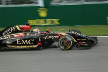 World © Octane Photographic Ltd. Friday 6th June 2014. Canada - Circuit Gilles Villeneuve, Montreal. Formula 1 Practice 1. Lotus F1 Team E22 - Romain Grosjean. Digital Ref: 0978LB1D2886