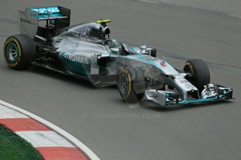 World © Octane Photographic Ltd. Friday 6th June 2014. Canada - Circuit Gilles Villeneuve, Montreal. Formula 1 Practice 1. Mercedes AMG Petronas F1 W05 Hybrid - Nico Rosberg. Digital Ref: 0978LB1D3055