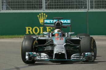 World © Octane Photographic Ltd. Friday 6th June 2014. Canada - Circuit Gilles Villeneuve, Montreal. Formula 1 Practice 1. Mercedes AMG Petronas F1 W05 Hybrid – Lewis Hamilton. Digital Ref: 0978LB1D3107