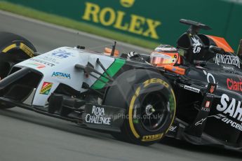 World © Octane Photographic Ltd. Friday 6th June 2014. Canada - Circuit Gilles Villeneuve, Montreal. Formula 1 Practice 1. Sahara Force India VJM07 – Nico Hulkenburg. Digital Ref : 0978LB1D3245