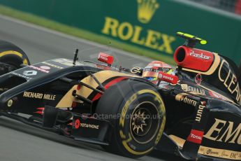 World © Octane Photographic Ltd. Friday 6th June 2014. Canada - Circuit Gilles Villeneuve, Montreal. Formula 1 Practice 1. Lotus F1 Team E22 – Pastor Maldonado. Digital Ref: 0978LB1D3292