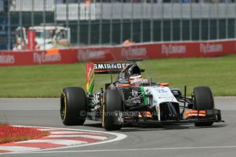 World © Octane Photographic Ltd. Friday 6th June 2014. Canada - Circuit Gilles Villeneuve, Montreal. Formula 1 Practice 2. Sahara Force India VJM07 – Nico Hulkenburg. Digital Ref : 0979LB1D3696