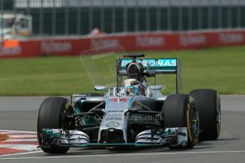 World © Octane Photographic Ltd. Friday 6th June 2014. Canada - Circuit Gilles Villeneuve, Montreal. Formula 1 Practice 2. Mercedes AMG Petronas F1 W05 Hybrid – Lewis Hamilton. Digital Ref: 0979LB1D3939