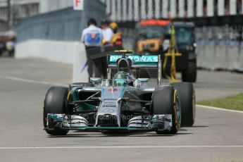 World © Octane Photographic Ltd. Friday 6th June 2014. Canada - Circuit Gilles Villeneuve, Montreal. Formula 1 Practice 2. Mercedes AMG Petronas F1 W05 Hybrid - Nico Rosberg. Digital Ref: 0979LB1D3995