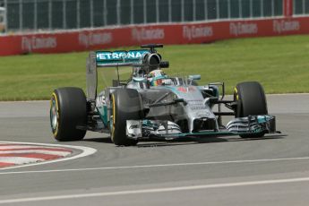 World © Octane Photographic Ltd. Friday 6th June 2014. Canada - Circuit Gilles Villeneuve, Montreal. Formula 1 Practice 2. Mercedes AMG Petronas F1 W05 Hybrid – Lewis Hamilton. Digital Ref: 0979LB1D4302