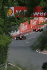 World © Octane Photographic Ltd. Friday 6th June 2014. Canada - Circuit Gilles Villeneuve, Montreal. Formula 1 Practice 2. Infiniti Red Bull Racing RB10 - Sebastian Vettel and Scuderia Ferrari F14T – Kimi Raikkonen. Digital Ref: 0979LB1D4730