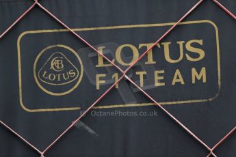 World © Octane Photographic Ltd. Friday 6th June 2014. Canada - Circuit Gilles Villeneuve, Montreal. Formula 1 Practice 2. Lotus F1 Team logo. Digital Ref: 0979LB1D4974
