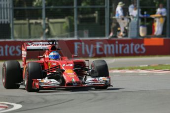 World © Octane Photographic Ltd. Friday 6th June 2014. Canada - Circuit Gilles Villeneuve, Montreal. Formula 1 Practice 2. Scuderia Ferrari F14T - Fernando Alonso. Digital Ref: 0979LB1D4992