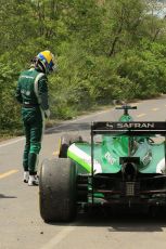 World © Octane Photographic Ltd. Friday 6th June 2014. Canada - Circuit Gilles Villeneuve, Montreal. Formula 1 Practice 2. Caterham F1 Team CT05 – Marcus Ericsson pulls off at turn 3. Digital Ref: 0979LB1D9473
