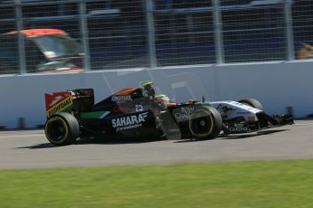 World © Octane Photographic Ltd. Saturday 7th June 2014. Canada - Circuit Gilles Villeneuve, Montreal. Formula 1 Practice 3. Sahara Force India VJM07 – Sergio Perez. Digital Ref: 0982LB1D5426