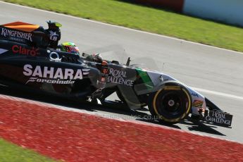 World © Octane Photographic Ltd. Saturday 7th June 2014. Canada - Circuit Gilles Villeneuve, Montreal. Formula 1 Practice 3. Sahara Force India VJM07 – Sergio Perez. Digital Ref: 0982LB1D5489