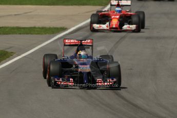 World © Octane Photographic Ltd. Sunday 8th June 2014. Canada - Circuit Gilles Villeneuve, Montreal. Formula 1 Race. Scuderia Toro Rosso STR9 - Jean-Eric Vergne. Digital Ref: 0986LB1D0367