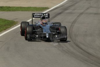 World © Octane Photographic Ltd. Sunday 8th June 2014. Canada - Circuit Gilles Villeneuve, Montreal. Formula 1 Race. McLaren Mercedes MP4/29 - Jenson Button. Digital Ref: 0986LB1D0383