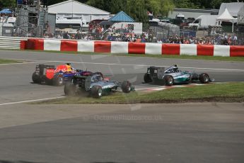 World © Octane Photographic Ltd. Sunday 8th June 2014. Canada - Circuit Gilles Villeneuve, Montreal. Formula 1 Race. Mercedes AMG Petronas F1 W05 Hybrid - Nico Rosberg leads race start as Lewis Hamilton moves beside him and runs wide. Digital Ref: 0986LB1D8174