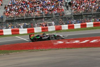 World © Octane Photographic Ltd. Sunday 8th June 2014. Canada - Circuit Gilles Villeneuve, Montreal. Formula 1 Race. Sahara Force India VJM07 – Sergio Perez. Digital Ref: 0986LB1D8503