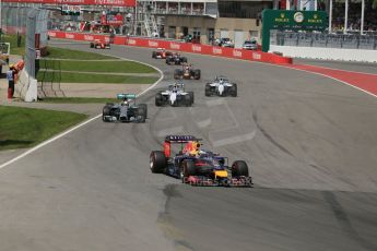 World © Octane Photographic Ltd. Sunday 8th June 2014. Canada - Circuit Gilles Villeneuve, Montreal. Formula 1 Race. Infiniti Red Bull Racing RB10 - Sebastian Vettel. Digital Ref: 0986LB1D8573