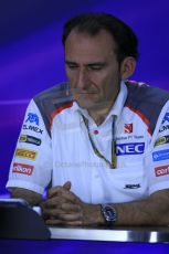 World © Octane Photographic Ltd. Friday 6th June 2014. Canada - Circuit Gilles Villeneuve, Montreal. Team personnel press conference. Sauber Head of Track Engineering – Giampaolo Dall'Ara. Digital Ref: 0980LB1D5088