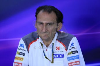 World © Octane Photographic Ltd. Friday 6th June 2014. Canada - Circuit Gilles Villeneuve, Montreal. Team personnel press conference. Sauber Head of Track Engineering – Giampaolo Dall'Ara. Digital Ref: 0980LB1D5103