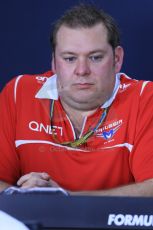 World © Octane Photographic Ltd. Friday 6th June 2014. Canada - Circuit Gilles Villeneuve, Montreal. Team personnel press conference. Marussia F1 Team Chief Engineer - Dave Greenwood. Digital Ref: 0980LB1D5156