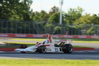 World © Octane Photographic Ltd. Saturday 7th June 2014. Canada - Circuit Gilles Villeneuve, Montreal. Historic Grand Prix (HGP) Race 1. Ex-Alan Jones 1975 Hill GH1 – Brad Hoyt. Digital Ref: 0984LB1D0164