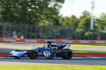 World © Octane Photographic Ltd. Saturday 7th June 2014. Canada - Circuit Gilles Villeneuve, Montreal. Historic Grand Prix (HGP) Race 1. Ex-Jackie Stewart 1971 Tyrrell 002 – John Delane. Digital Ref: 0984LB1D0179